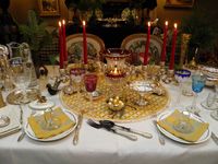 Table Setting with Saint-Louis crystal and Silver candle holders